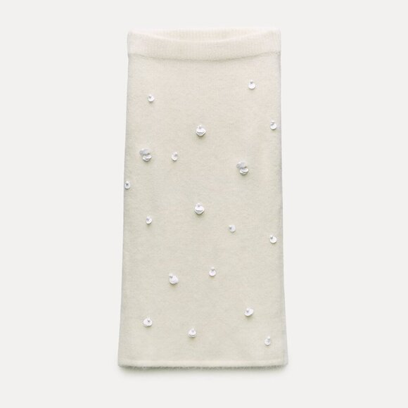 Zara SEQUIN ALPACA BLEND KNIT SKIRT Size L NEW WITH TAG! - Picture 8 of 12